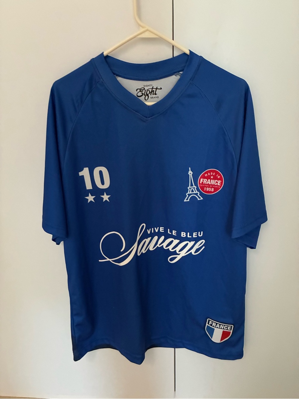 Eighty Eight Savage 'Vive Le Bleu' Soccer Jersey Size Large